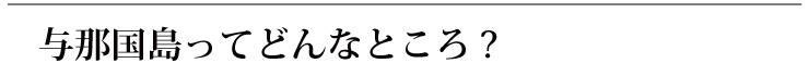 与那国島ってどんなところ？