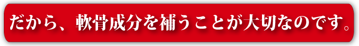 だから、軟骨成分を補うことが大切なのです。